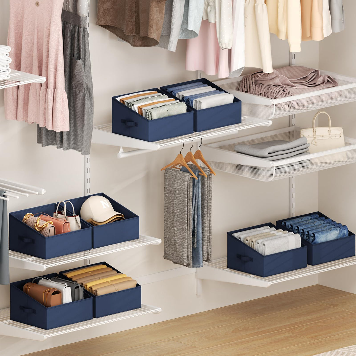 Closet Storage Bins 12 Pack (12 Count)