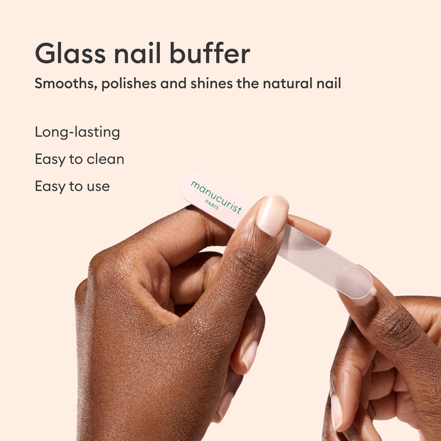 Manucurist Glass Nail Accessory Trio – Exclusive Tube Set with a Glass Nail File, Buffer, and Cuticle Pusher – Nail Care Accessories - Manicure Tools Set - Nail Tools - Gifts for Women