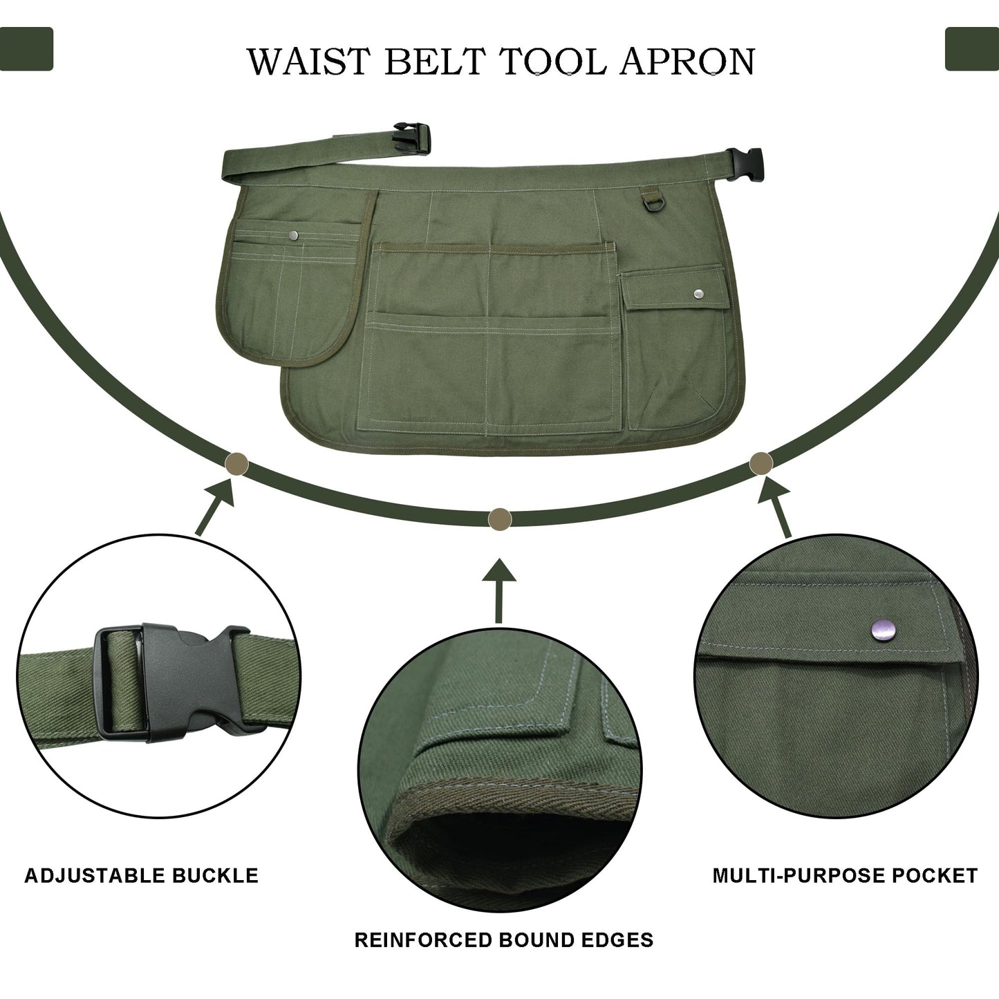 Nanxson Tool Apron Half Canvas Apron With Muti-Pockets for Home Garden Painting Crafting Woodworking CFG003