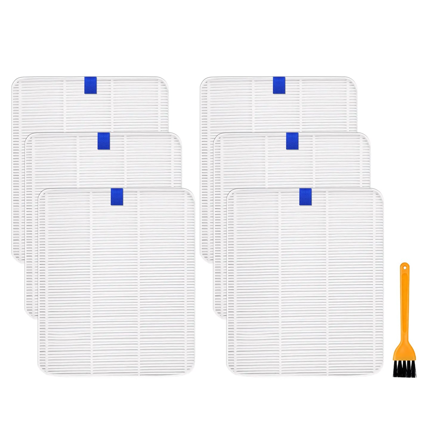 6 Pcs Nail Dust Collector Replacement Filter Compatible with CHRISTINE SHELLY 503 Nail Dust Collector, Reusable Replacement Filters with 1 Clean Brush, Easy to Clean(White)