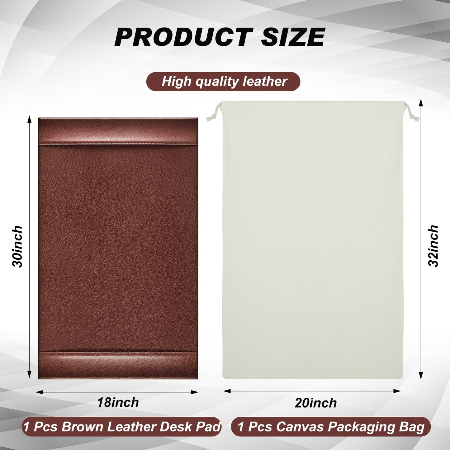 Saysurey 30 x 18 Inch Leather Desk Pad Protector with Side Rails, Executive Office Desk Mat for Home Workspace, Writing Surface, Mouse & Keyboard Pad, Elegant Gift for Men Dad Husband (Brown)