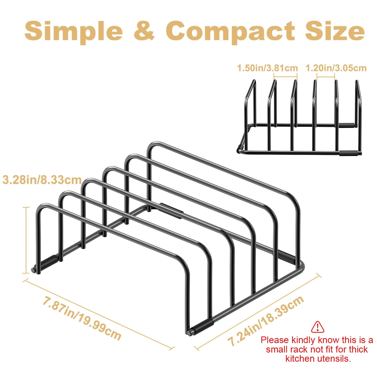 Fikoksol Cutting Board Organizer and Baking Sheet Rack, [2-Pack] Black Heavy Duty Metal Cookie Sheet Organizer for Cutting Board Storage & Plate Holder for Cabinet, Tray Dividers for Cabinets