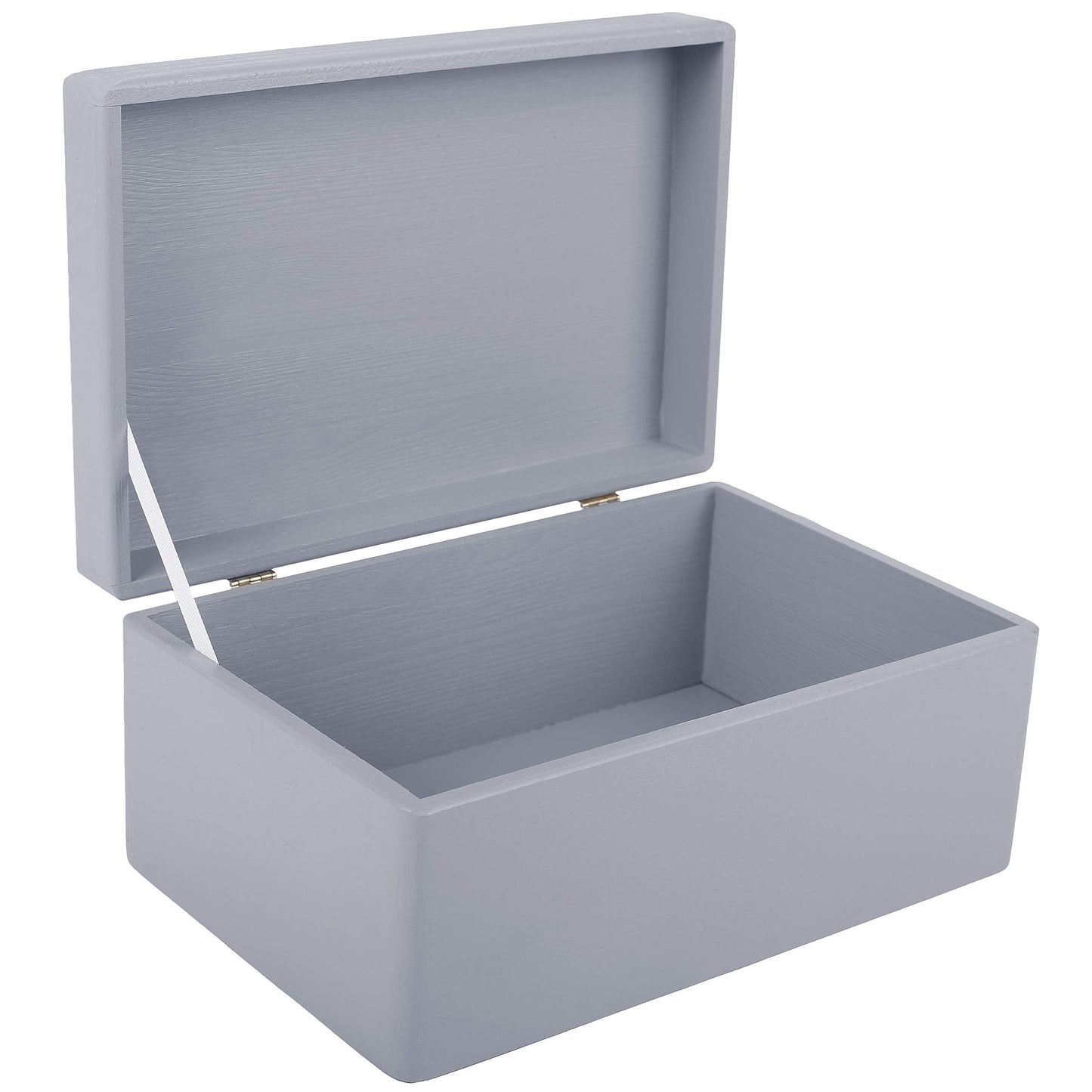 Creative Deco Large Gray Wooden Box Storage with Hinged Lid | 11.8x7.87x5.51in (+-0.5) | Keepsake Gift Box for Tool Dog Toy Kitchen Storage | ROUGH UNSANDED Wood Chest Trunk
