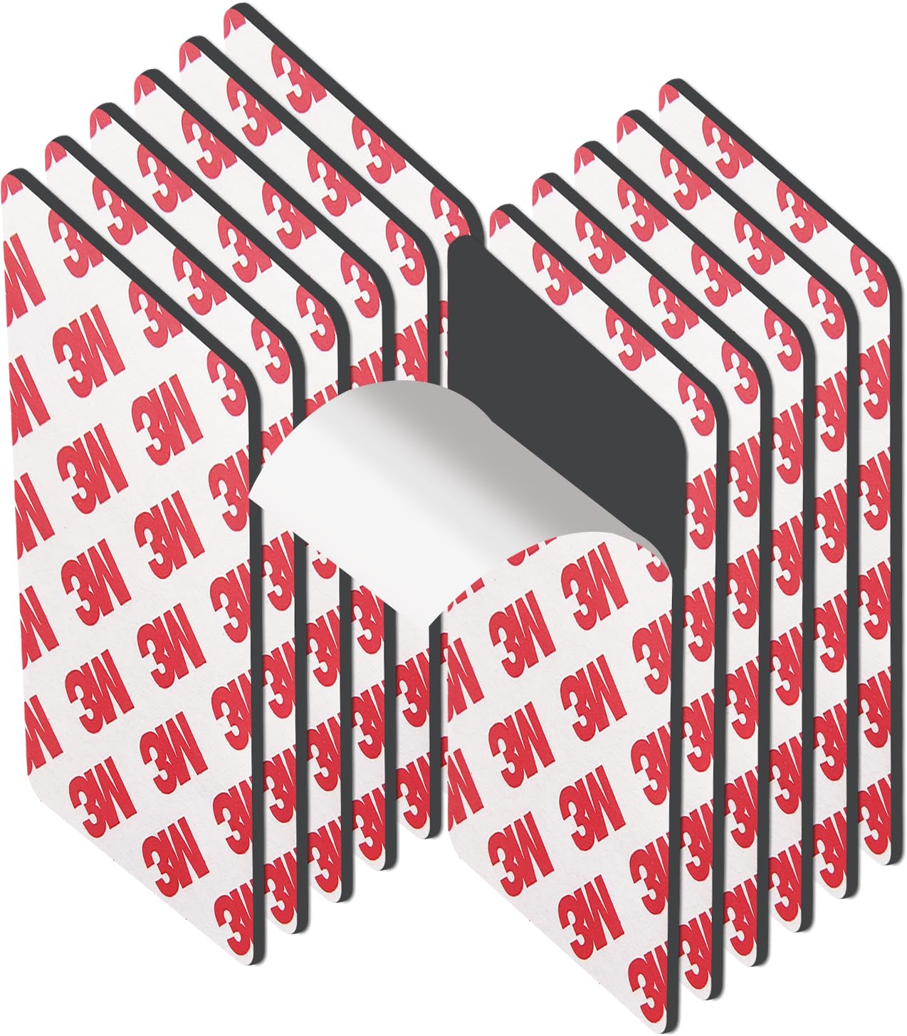 12 Pack, 3" x 1.5" Magnetic Tape, Self Adhesive Magnet Strips Pre-Cut Rectangle, Flexible Magnets Strips Peel and Stick for DIY Crafts Light Art Projects Card Poster to be Magnetic