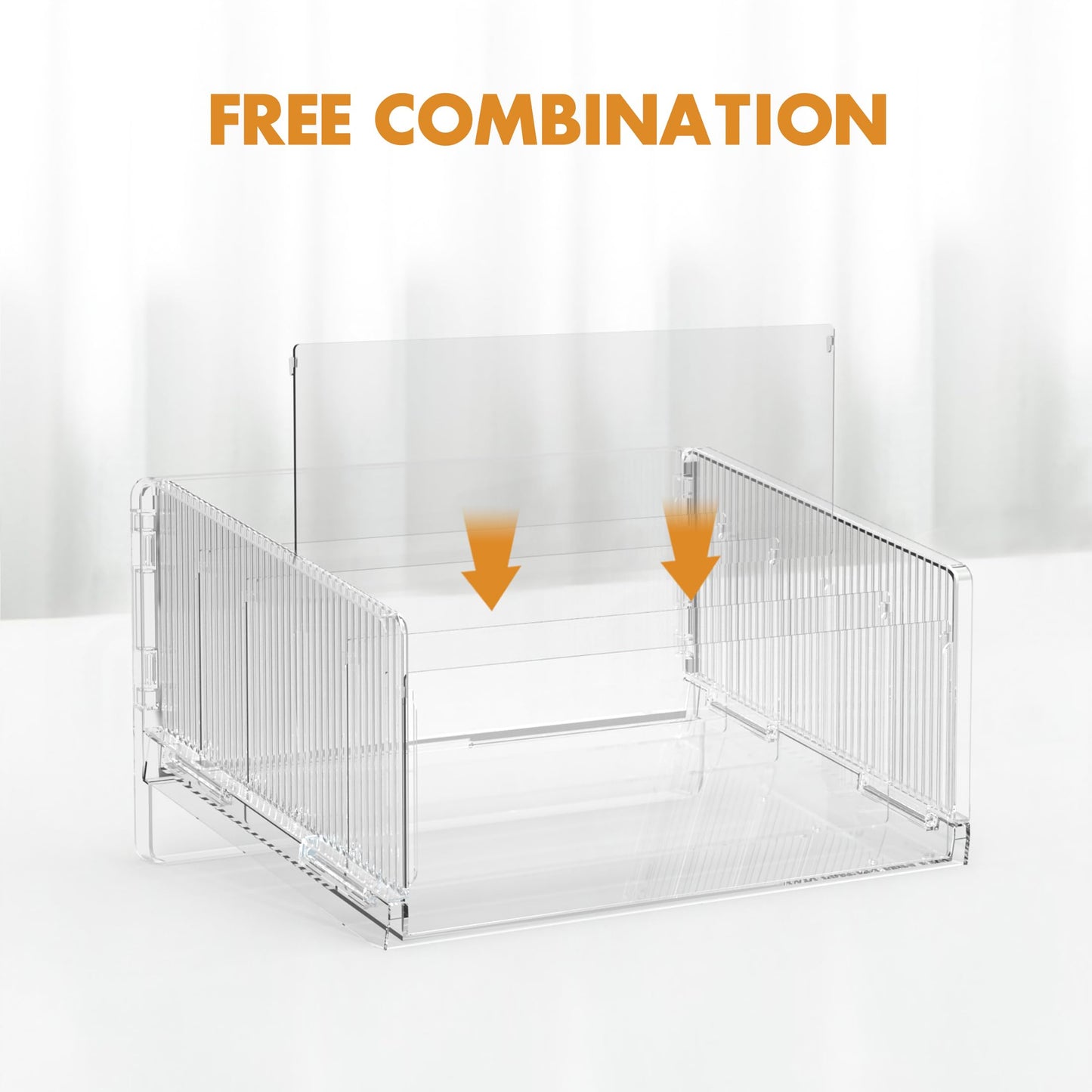 Cuukie File Sorter Organizer, 5 Sections Acrylic Letter Tray for Desk, Mail Organizer Letter Holder for Envelopes, Mail, Electronics 1Pack