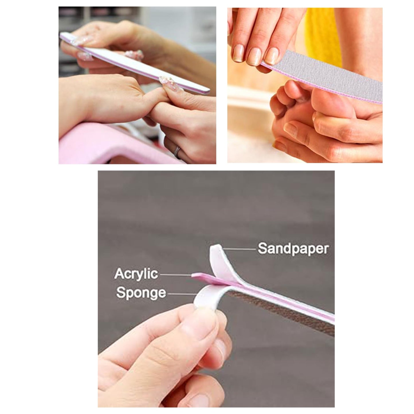 DONGYUNAI 20 Sets Disposable Manicure Kit, Portable Basics 5 Pieces Nail Kit, Mini Buffer Block Nail File, Handle Grip Brush, Wood Stick Press On Nail Tool Kit for Acrylic and Natural Nails