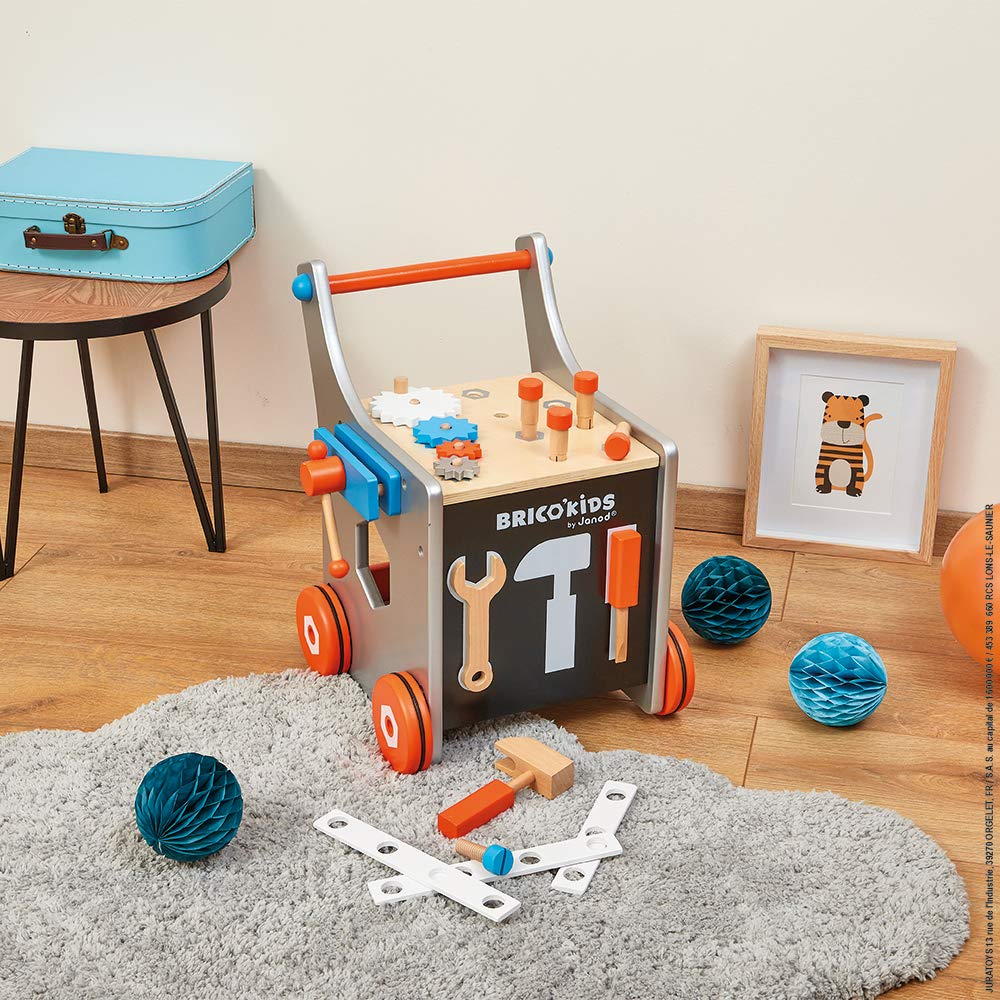 Janod Magnetic DIY Trolley, 26 Accessories, Ages 18+ Months, Wooden Construction - J06478