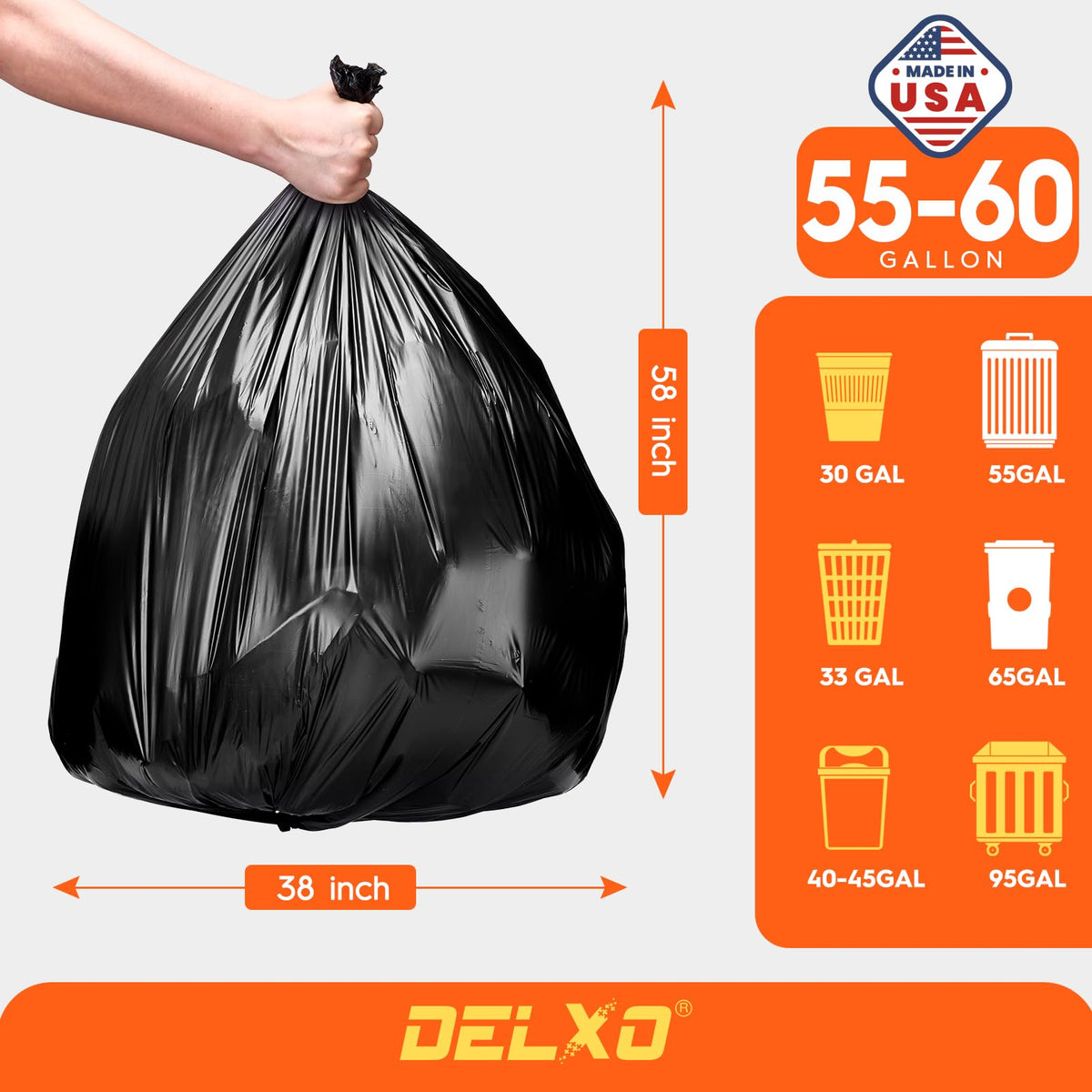 55 60 Gallon Trash Bags (100 Count)