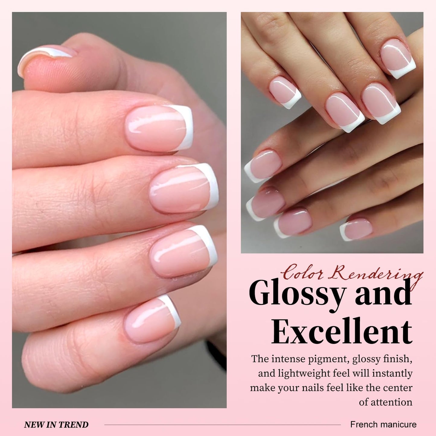 240pc White French Tips Press on Nails Square Fake Nails with Tabs, Extra Short Nails Press ons French Tip Acrylic Nails Nude Pink Glue ons Nails Short False Fingernail Stick on Nails for Women