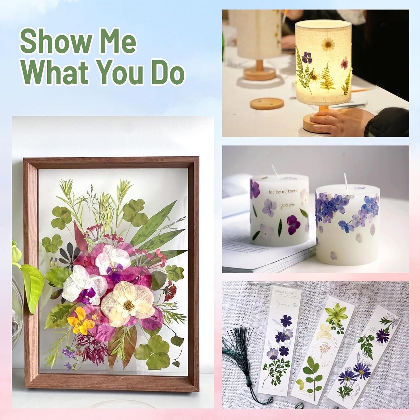 Suziko Large Flower Press Kit with Tulip Pattern for Adults & Kids - 10.8 x 6.9 Inch Flower and Leaf Preservation Art Craft Kit, Great Gift for Nature Lovers