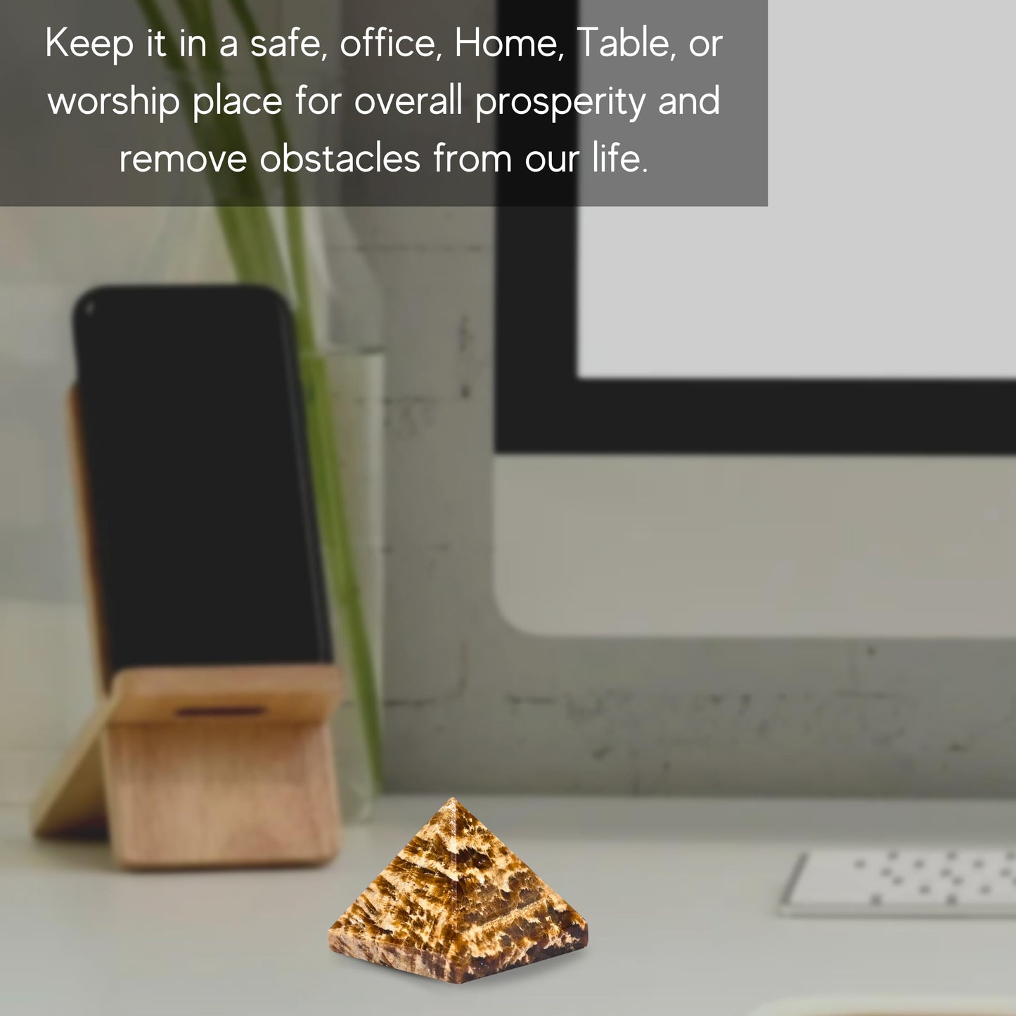 Amazing Gemstone Aragonite Pyramid Crystal Healing Stones - 1" Great Pyramid Figurine of Natural Stone Pyramid for Meditation, Reiki, Chakra Balancing and Crystal Pyramids Grid
