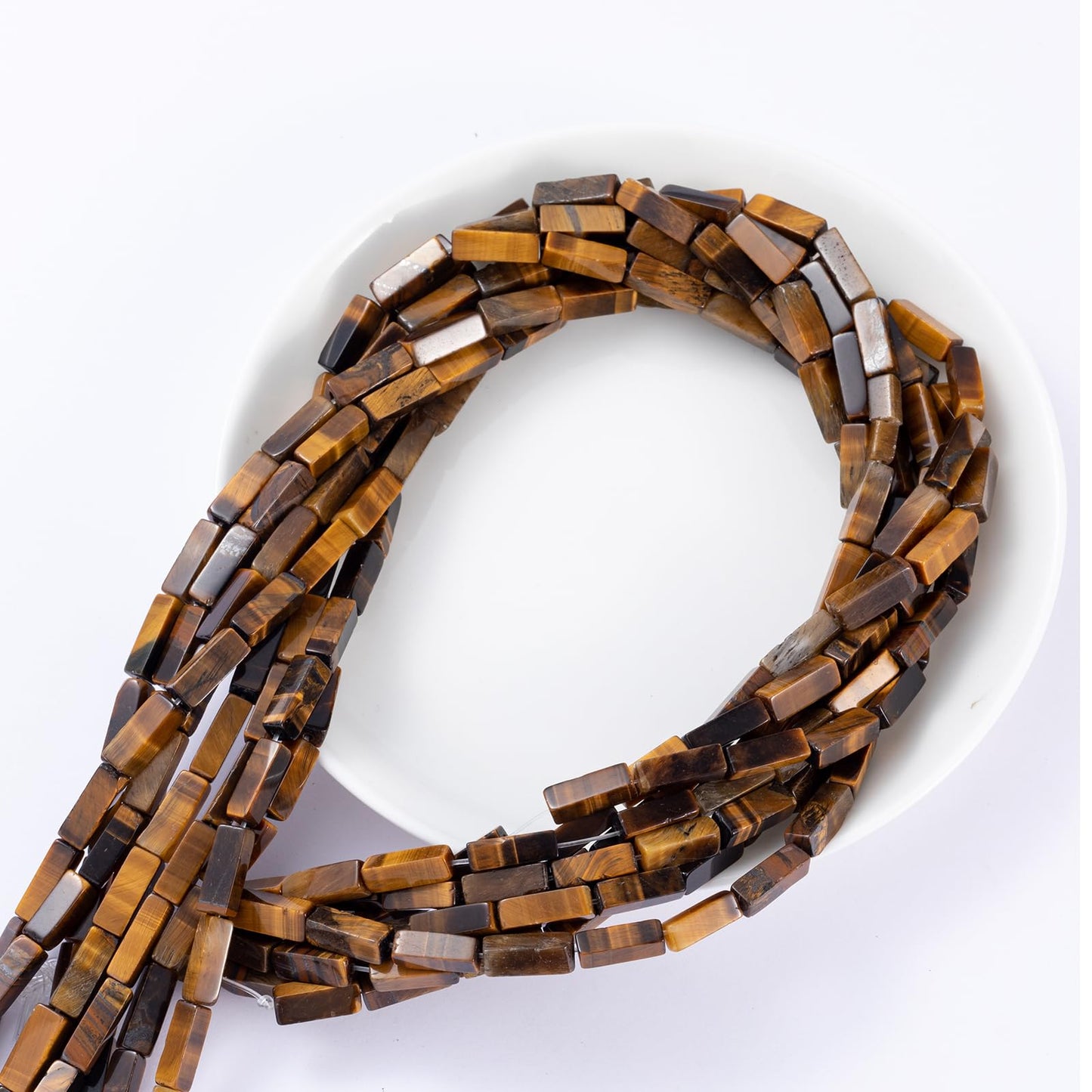 Natural Yellow Tiger Eye Rectangle Tube Beads 4x13mm 38cm/str Loose Semi Gemstone Stone Beads for Making Bracelets Necklace Earrings