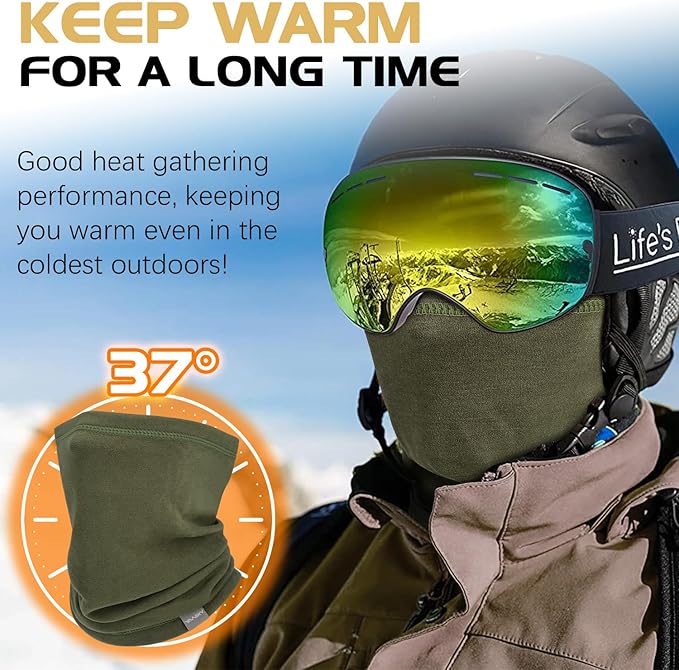 Neck Gaiter Winter Neck Warmer for Men & Women Windproof Face Mask for Cold Weather Breathable Ski Face Cover Scarf