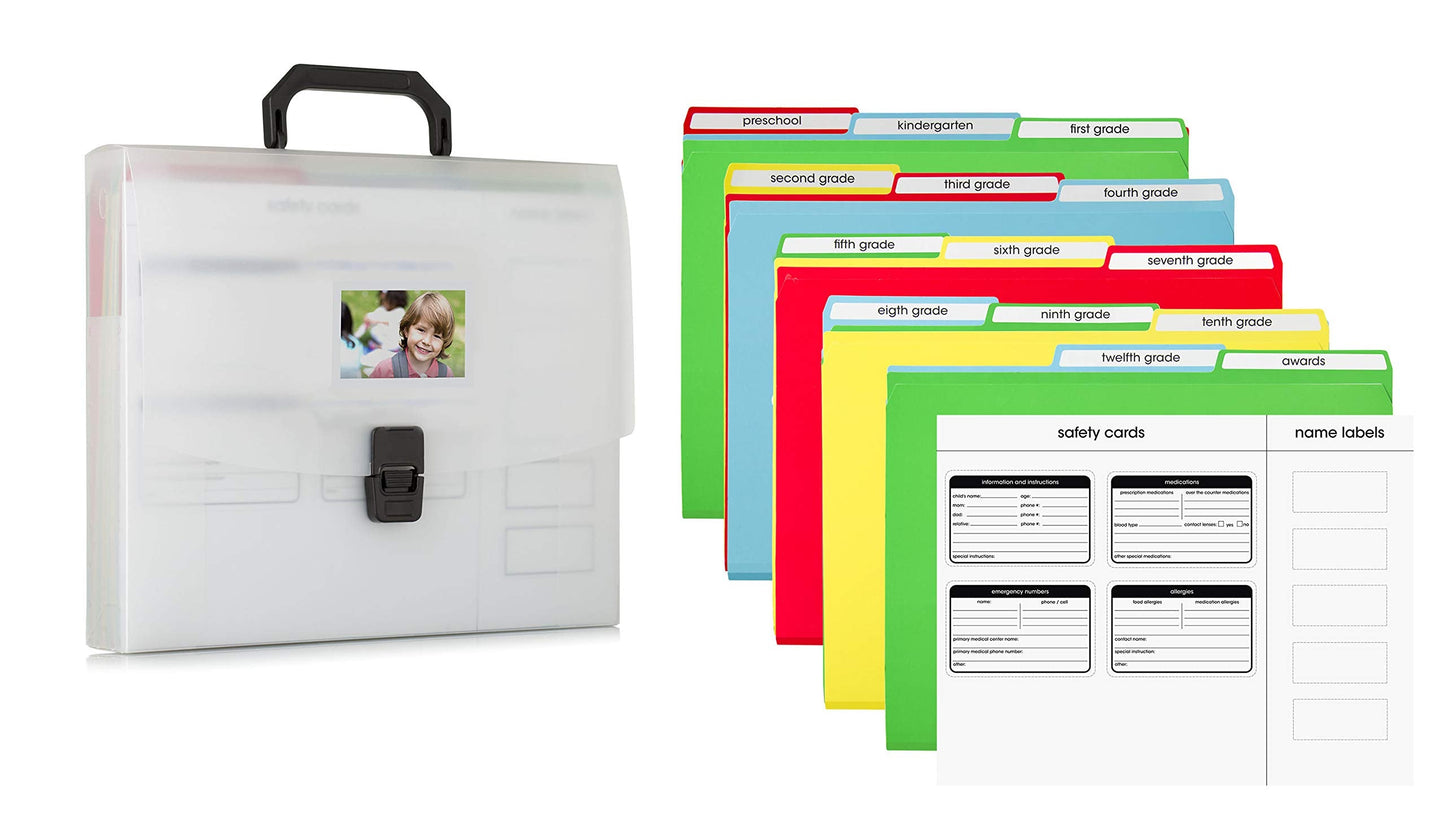 Pearhead School Years Organizer, Children’s School Highlights and Accomplishments Binder for Parents, File Keeper for Kids, School Memories Keepsake