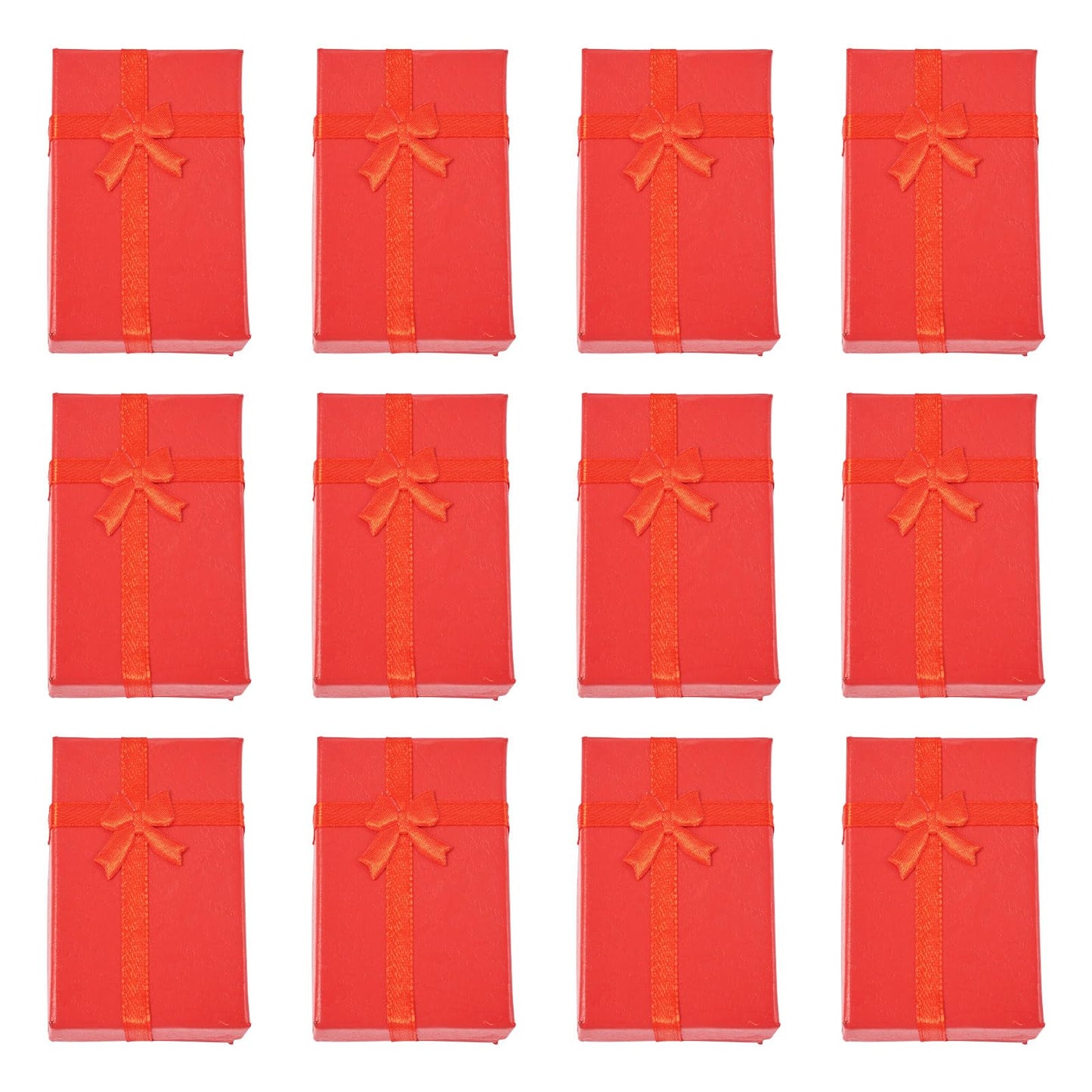 Craftdady 12pcs Red Jewelry Boxes Small Necklace Box Cardboard Jewelry Gift Boxes With Lids Bowknot Ring Earring Boxes for Women Valentines Day Jewelry Gift Packaing Display Organizer