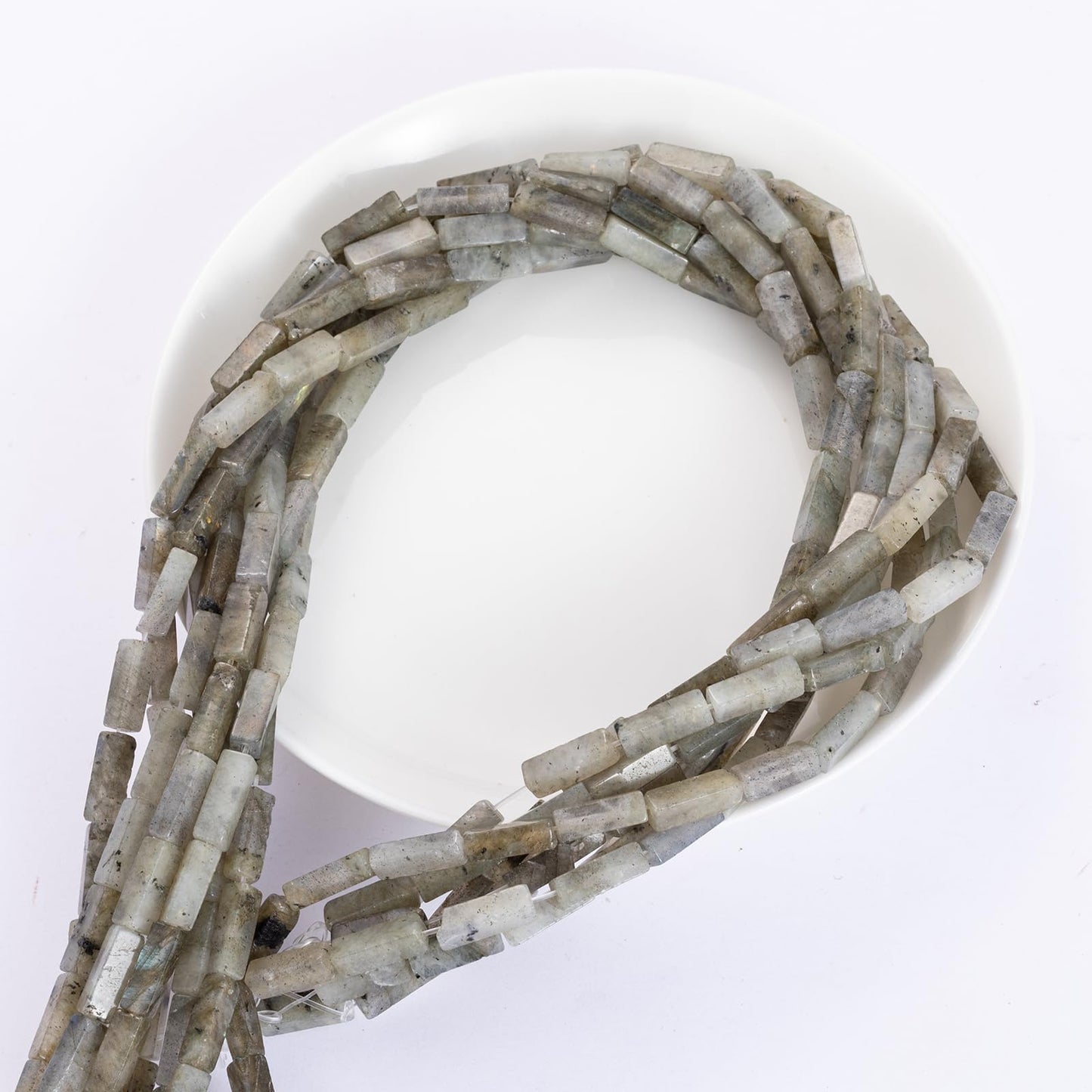 Natural Spectrolite Rectangle Tube Beads 4x13mm 38cm/str Loose Semi Gemstone Stone Beads for Making Bracelets Necklace Earrings