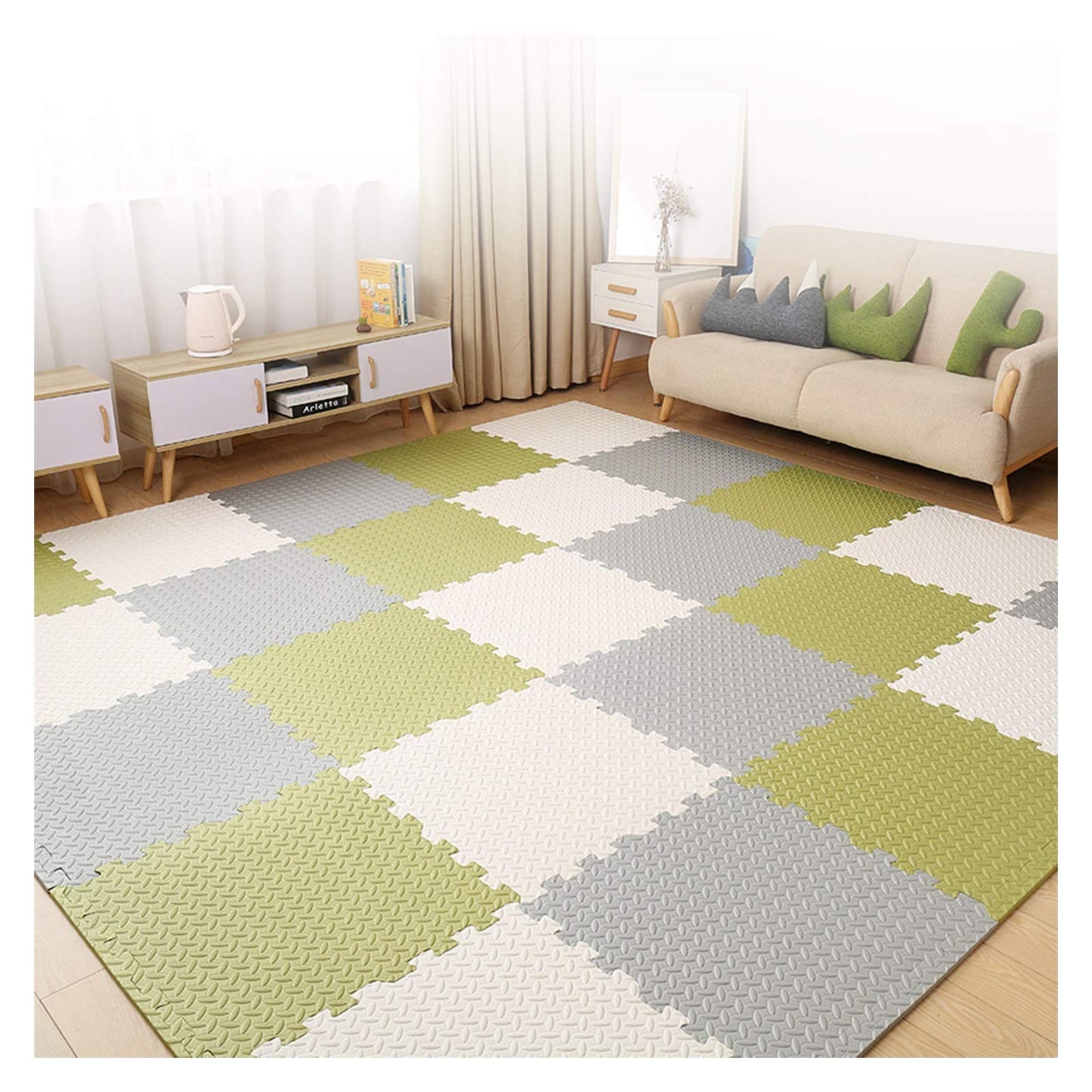 ALGFree Foam Puzzle Mat Soft Kids Baby Foam Activity Play Mat Interlocking Floor Tiles EVA Infant Crawling Mats, Customizable (Color : C, Size : 60x60x1.2cm-12pcs)