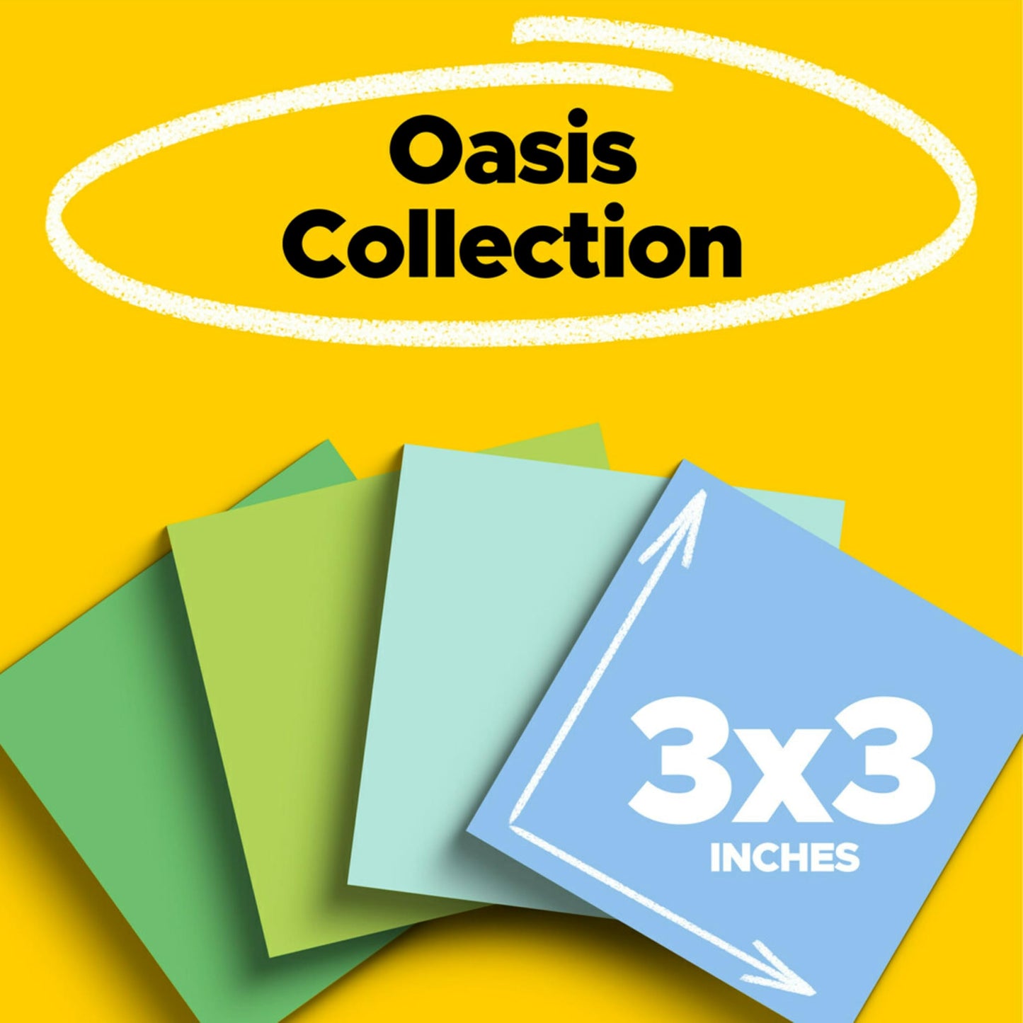 Post-it 100% Recycled Paper Super Sticky Notes, 3 in. x 3 in., 24 Pads, 70 Sheets per Pad, Oasis Collection, School Supplies and Office Products