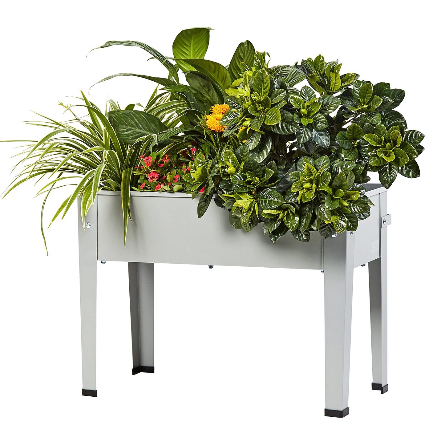DIGTER Metal Raised Garden Bed,Raised Planter Box with Legs,Herbs and Vegetables Planter Suitable for Outdoor Patio Deck and Porch (Mini Gray)