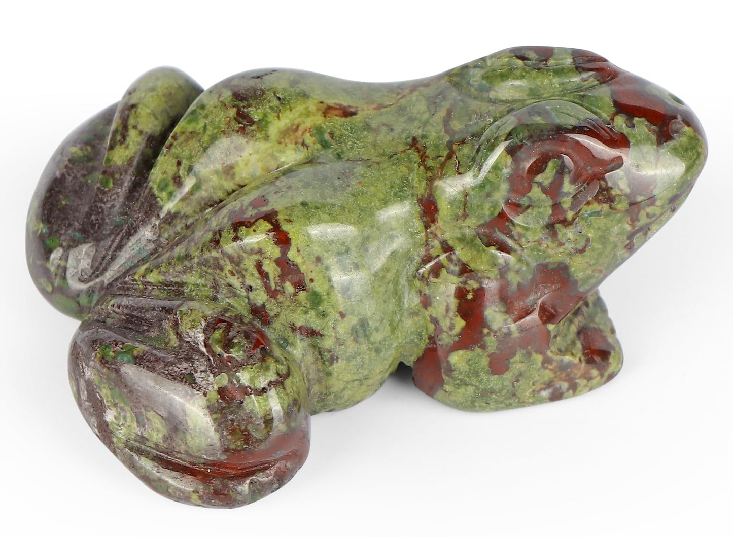 SMQ 2 Inch Crystal Frog, Natural Dragonblood Figurine, Hand Carved Statue Decor, Healing Stone Crystal Animal With Gift Box