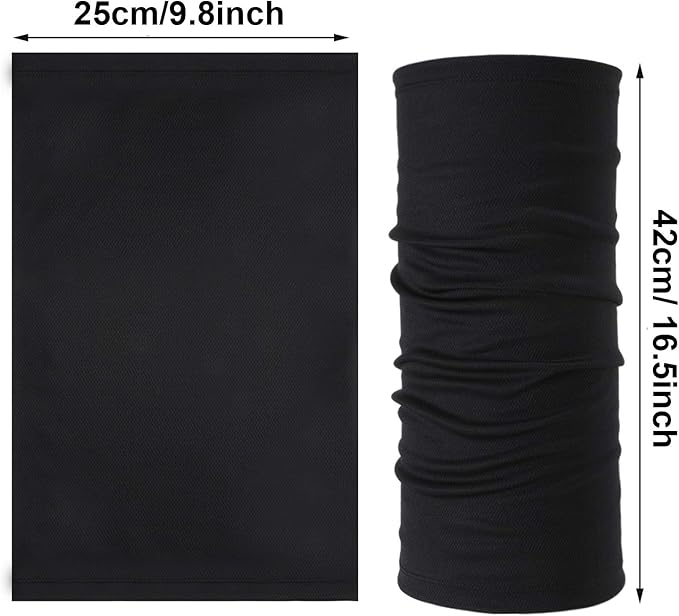 Geyoga 12 Pieces Winter Face Mask for Men UV Protection Mask Sunscreen Breathable Windproof Neck Gaiters Scarf Fishing Cycling Running (Black)