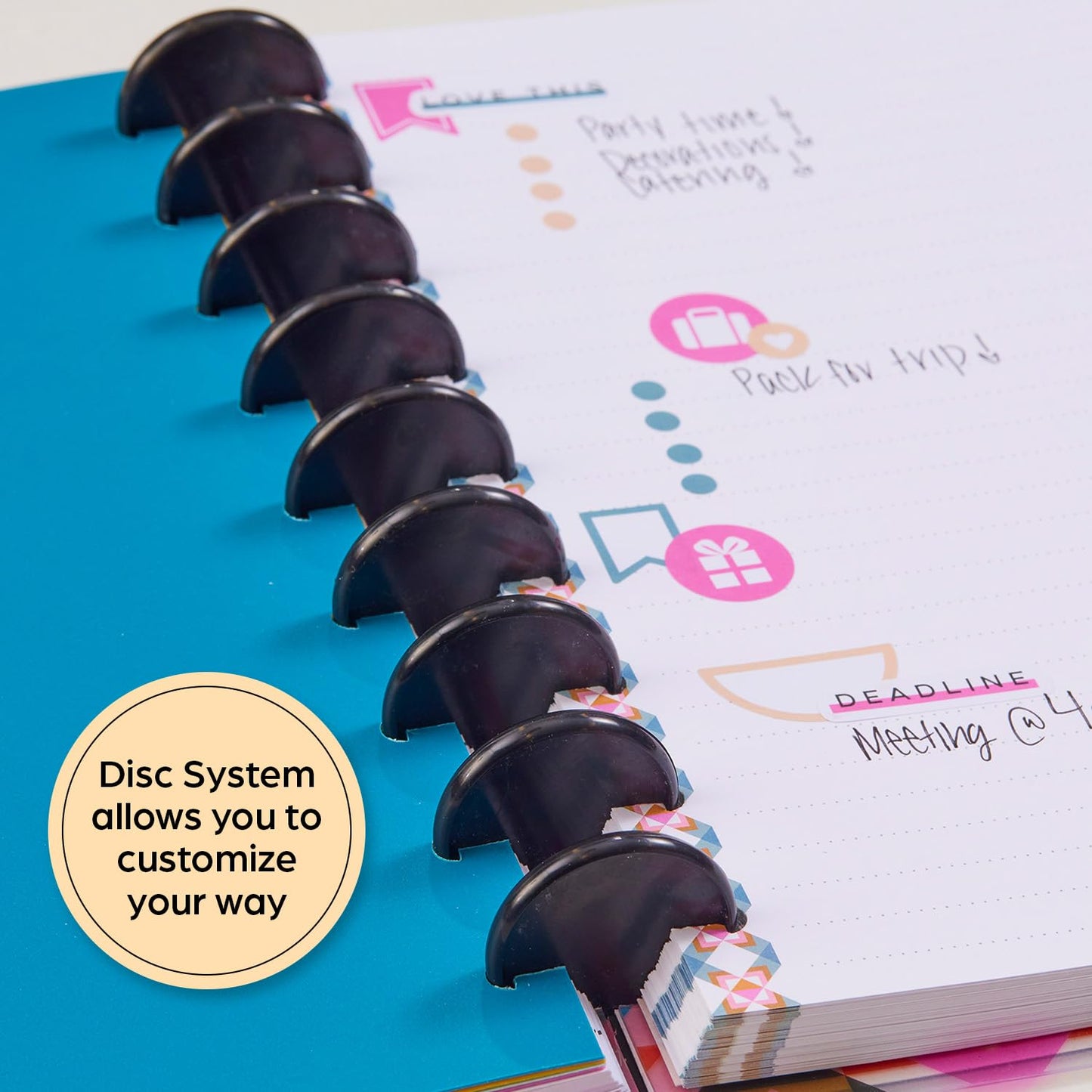 Happy Planner Undated Plans + Notes Monthly Planner Notebook Journal, 4-Month Planner, Homespun Theme, Classic Size, 95 Pages, 4 Dividers, 12 Planner Sticker Sheets, 7" x 9 3/4"