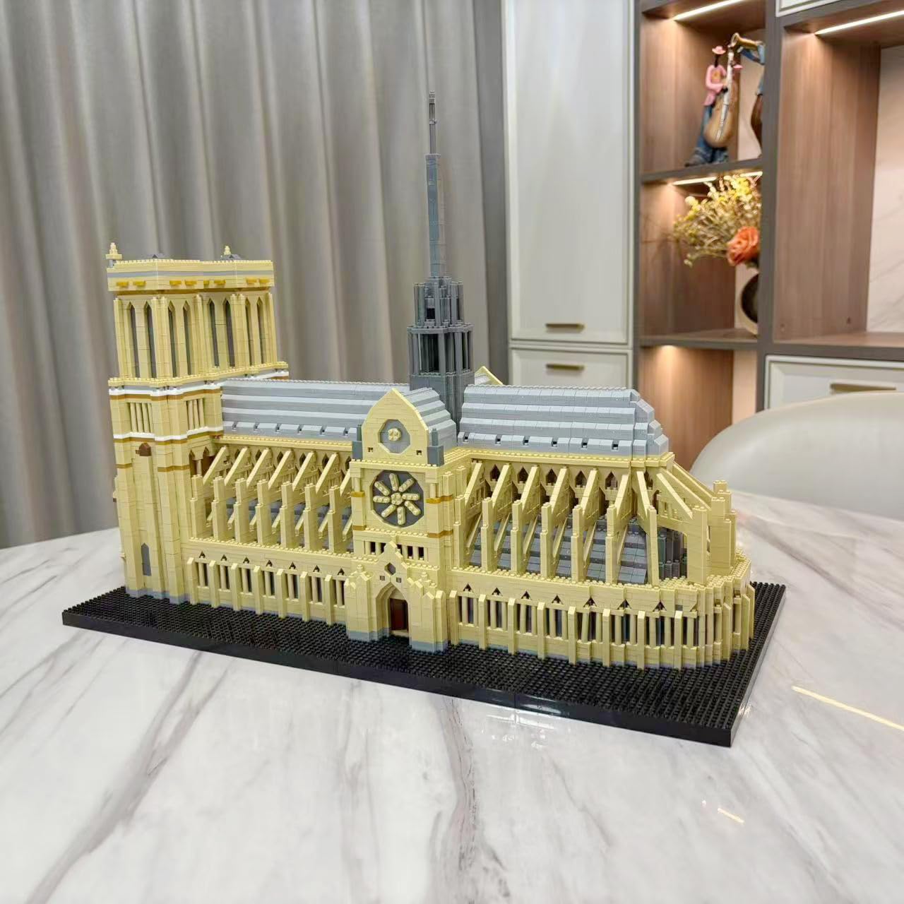alltogetho Paris Notre Dame Cathedral Micro Building Blocks, 7300+ Pieces 3D Challenging Architecture Set for Adults - Collectible Display Model Educational Souvenir Gift for History & Art Lovers
