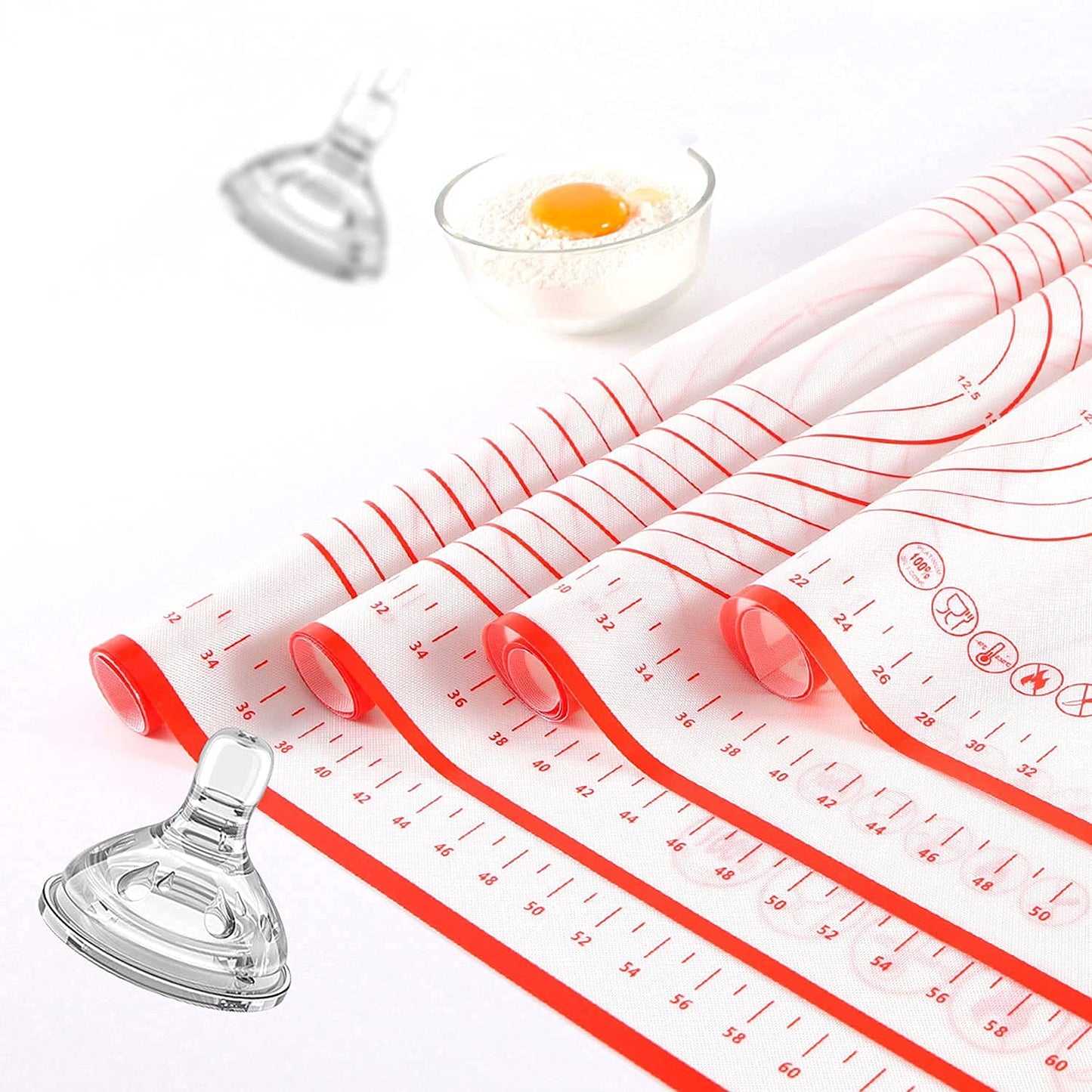 5 pcs Pizza Tools Set incl Dough Roller and Docker and Silicone Pastry Dough Mat and Dough Scraper Cutter Time-Saver Dough Tools Set (5 pcs)