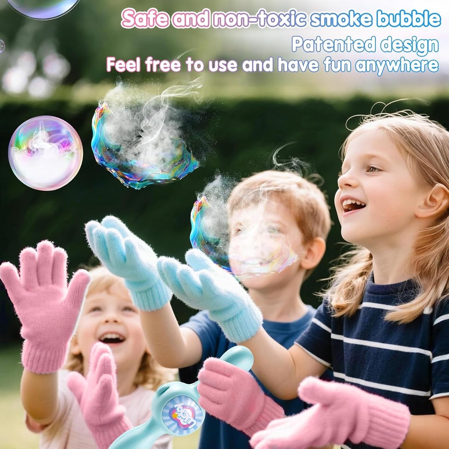 Fog Bubble Machine, Colorful Smoke Bubble Machine for Kids, Elastic Bubble Fog Machine, Magic Smoke Bubble Wand, Birthday Boy Girl Gifts