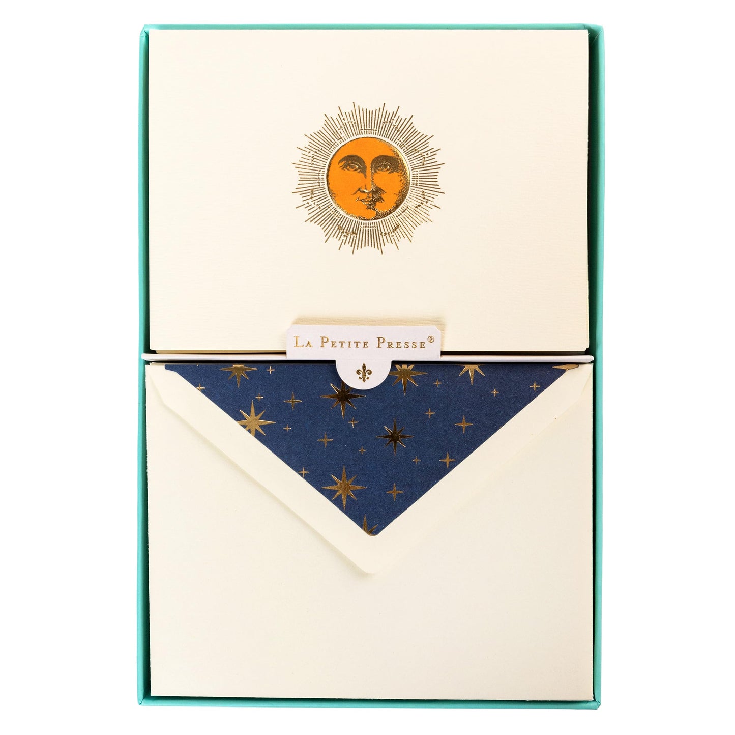 Graphique Sun Designer Cards Luxe Collection, Gold Foil Embossed Stationery Boxed Set, 10 Blank Cards with 11 Envelopes, All Occasion Greetings, 5.25" x 3.8"
