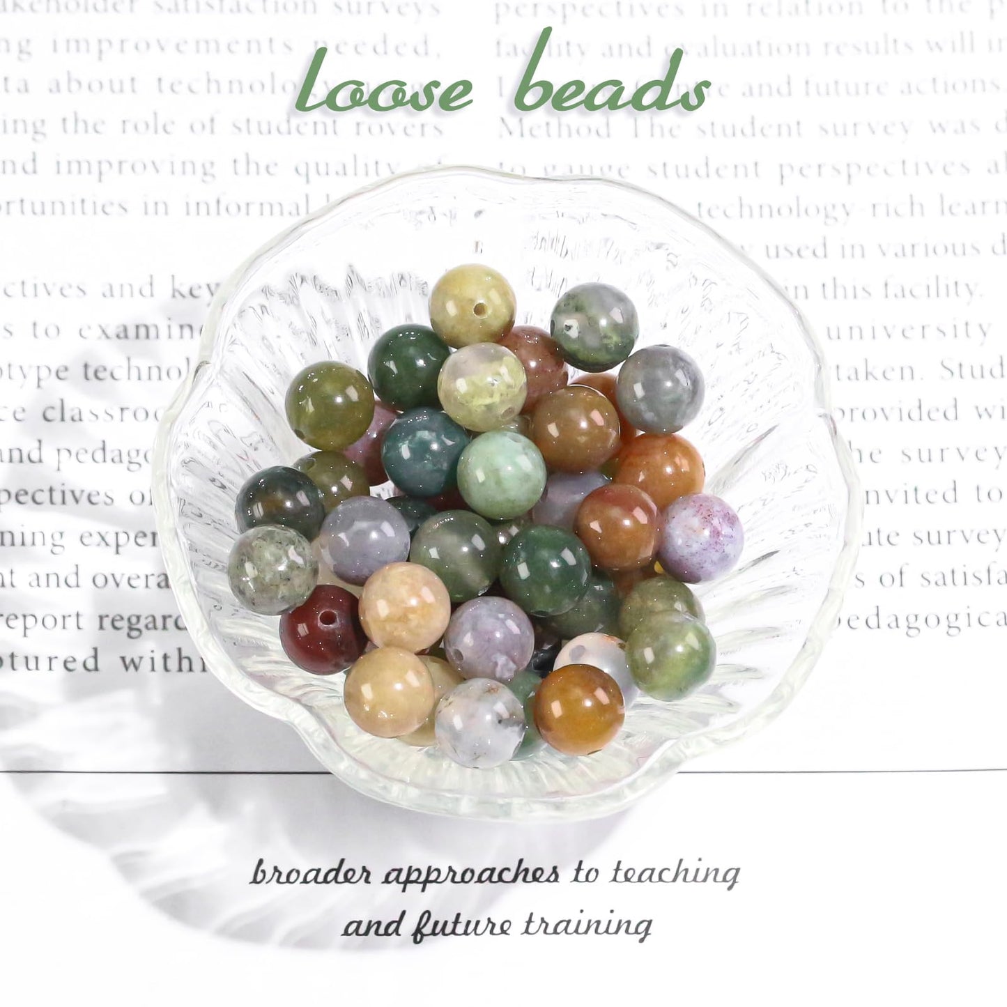 4mm Natural Gemstone Round Inidan Agate Beads for Jewelry Making Small Crystal Beads for Bracelets Necklace Earrings Crafts (15"/Strand)