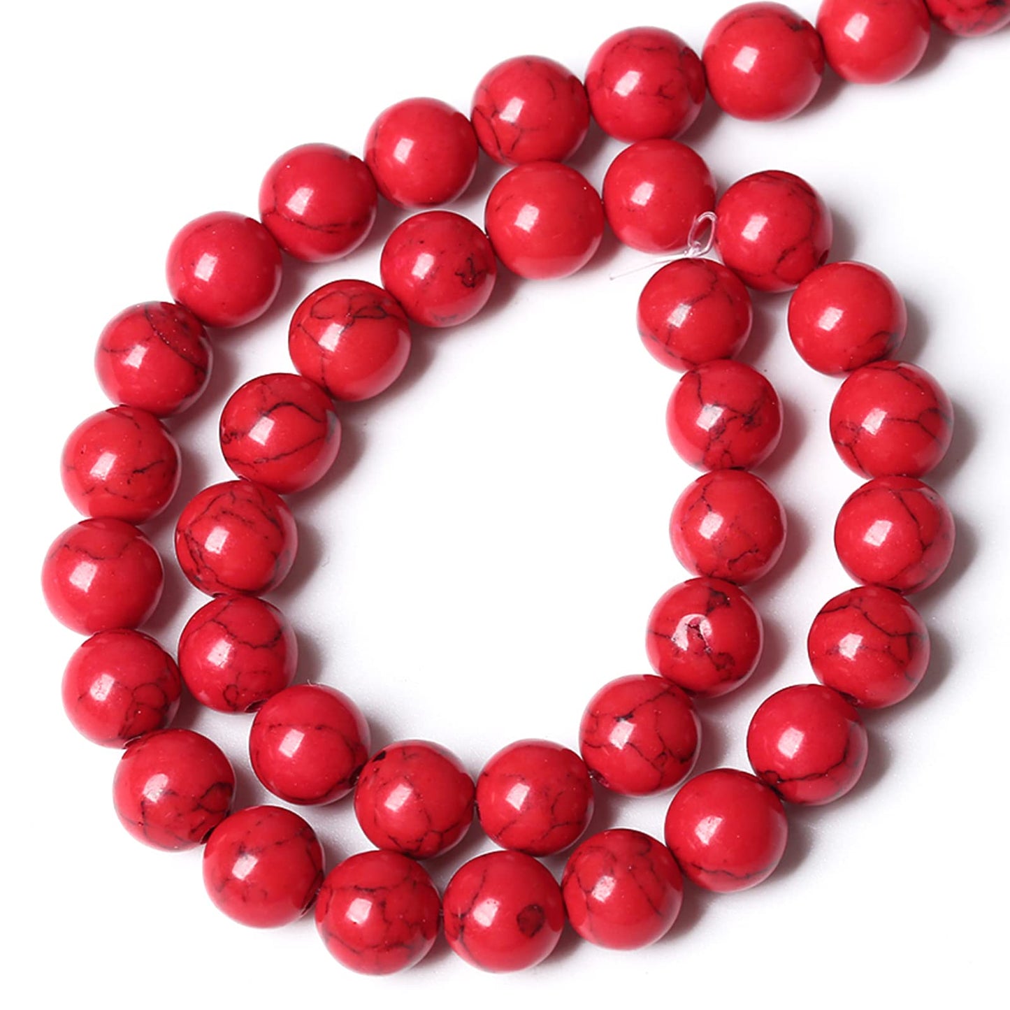 8MM 45PCS Red Turquoise Loose Beads for Jewelry Making DIY Bracelet Necklace