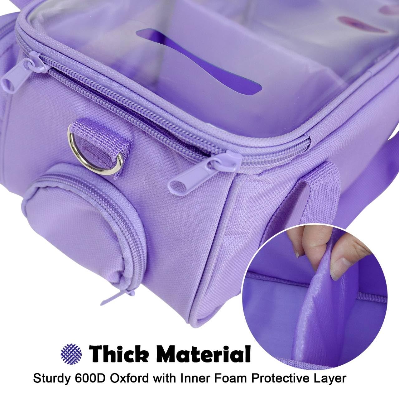 Demao Carrying Case for Tonie 2 &1 in Purple | All-in-One Portable Storage Box | Holds 20+ Figures for Tonies, Shockproof Travel Organizer | PVC Visual Cover-Plays Audio Figurines On-The-Go
