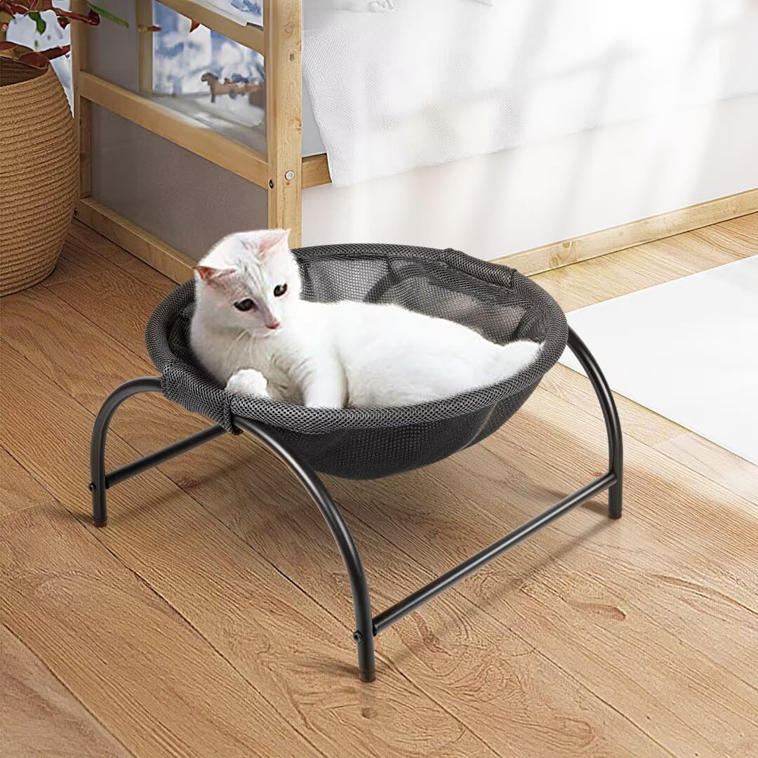 JUNSPOW Cat Bed Large Free-Standing Detachable Pet Hammock Cat Sleep, Grey