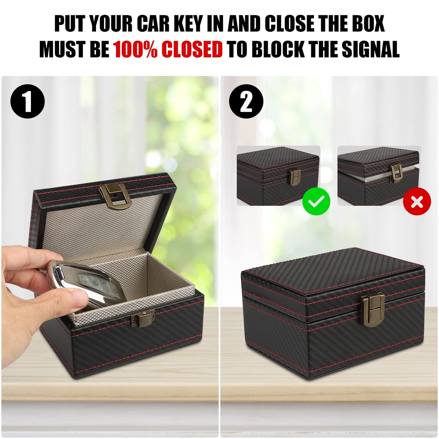 Diyife Faraday Box, RFID Box for Car Keys, Faraday Key Fob Protector Cage, Anti-Theft Key Fob Car Key Signal Blocking Shielding Box Gifts For Men, 4.6" x3.6" x2.5"