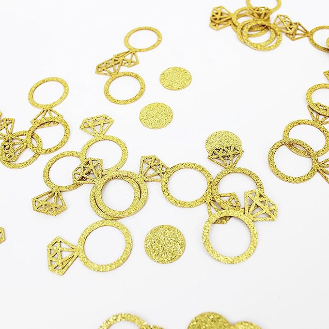 Gold Engagement & Bridal Shower Table Confetti, 100 Pieces