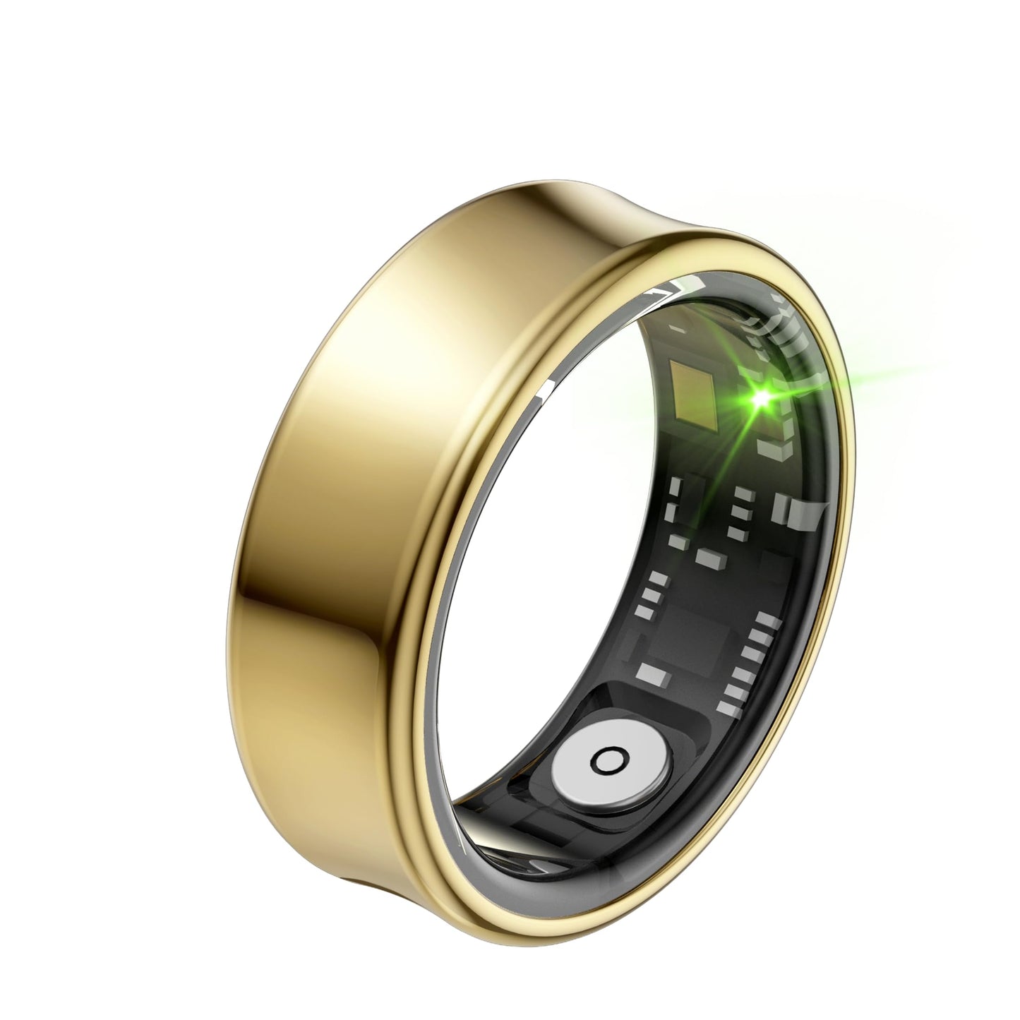dyuanetec Smart Ring for Men, Women – Health & Fitness Tracker with Sleep Monitor, Heart Rate, SpO2, Lightweight Titanium, IP68 Waterproof, Portable Charging Case – No Subscription Fee(Gold, 8#)