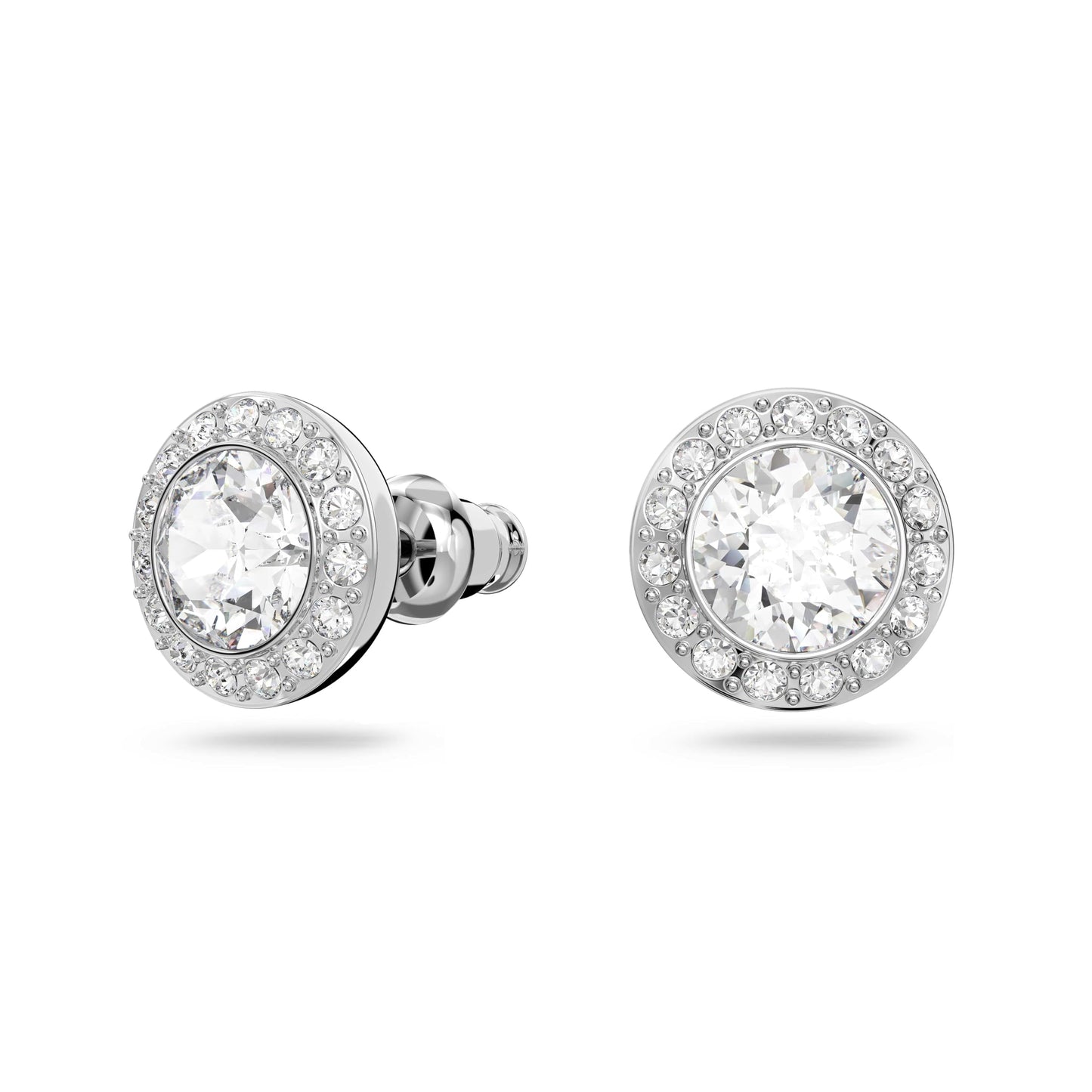 SWAROVSKI Una Angelic Stud Pierced Earrings, Rhodium Finish, Clear Crystal