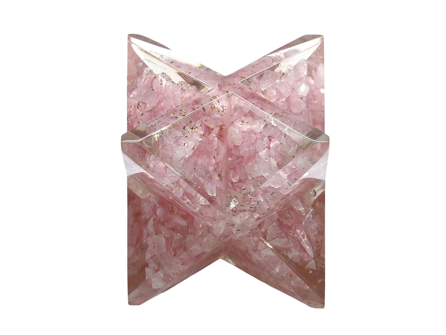 Amazing Gemstone 1 Pcs Rose Quartz Large Crystal Orgone Merkaba Star for Reiki Healing Meditation and Crystal Grid
