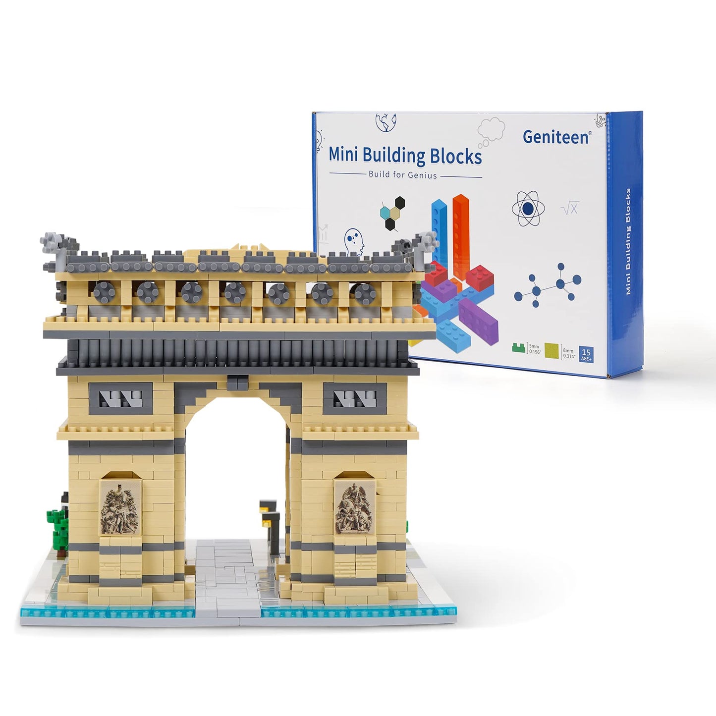 Geniteen Building Blocks Set Arc De Triomphe Model Micro Building Blocks 2020 PCS Famous Architecture Building Kit, Gifts for Kids and Adult