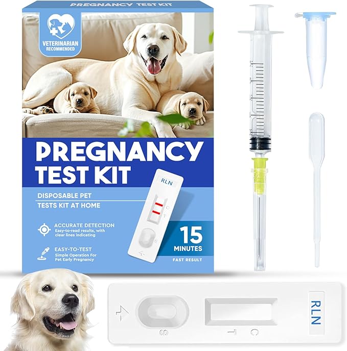 Dog Pregnancy Test Kit, Early Pregnancy Test for Dogs & Cats, Fast and Accurate Home Testing, Results Within 15 Minutes, for Breeders and Pet Owners
