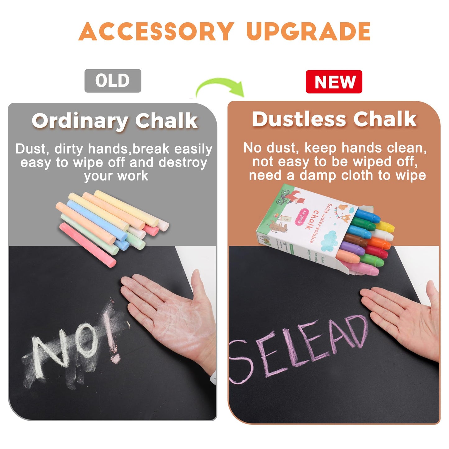 SELEAD 2-Pack Solid Wood Frame Chalkboard Signs with Dustless Chalk - 12"x16" Small Wall Hanging Chalk Board, Double-sided Message Menu Board + Rustic Sunflower Art Decor for Business, Home, Farmhouse