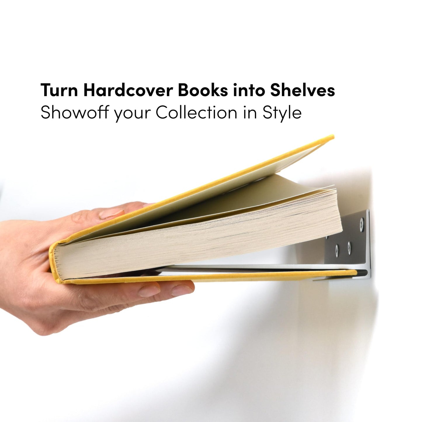 xympo Floating Invisible Bookshelf Wall Mounted (Set of 4) - Aluminum - Turn Books into Floating Shelves