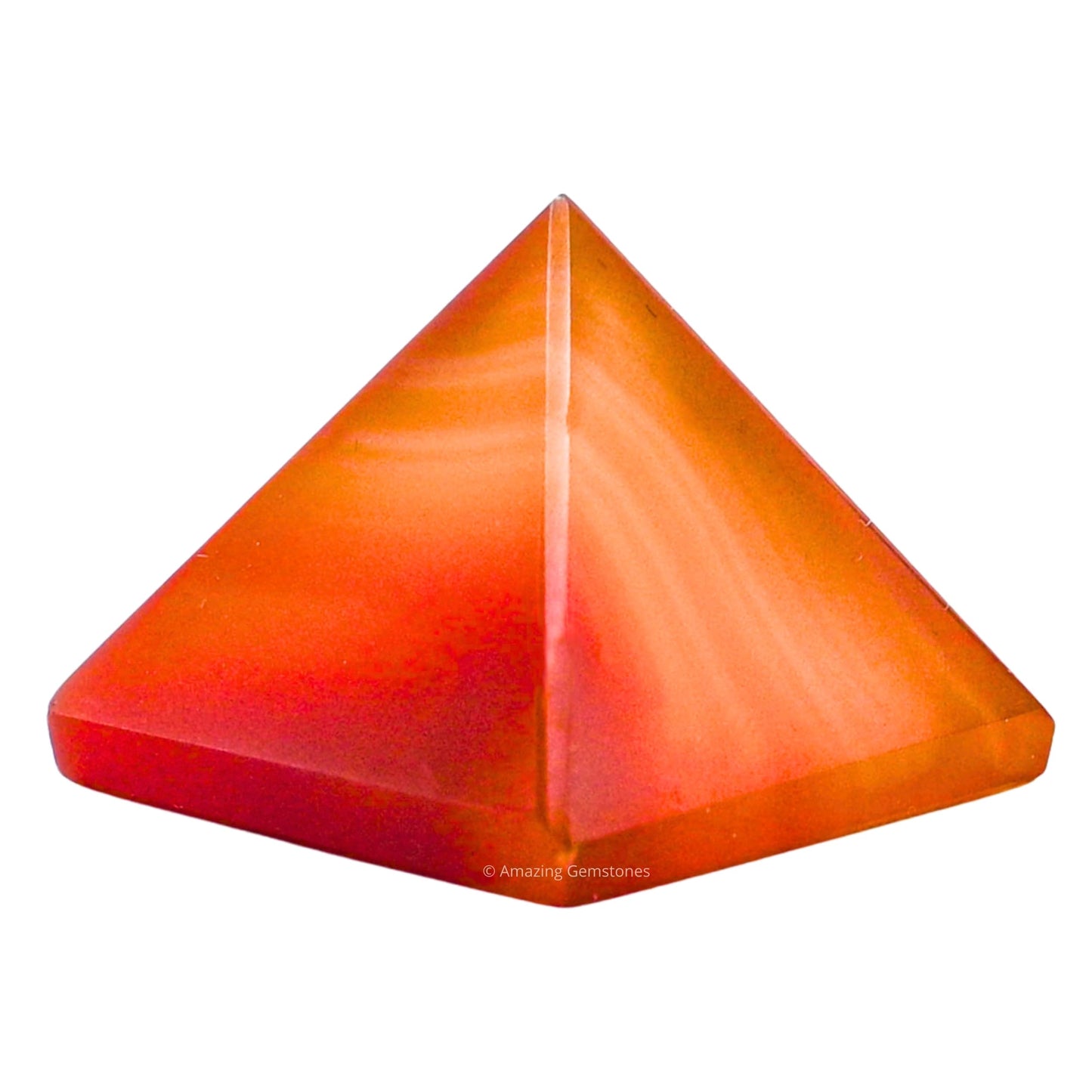 Amazing Gemstone Carnelian Onyx Pyramid Crystal Healing Stones - 1" Great Pyramid Figurine of Natural Stone Pyramid for Meditation, Reiki, Chakra Balancing and Crystal Pyramids Grid