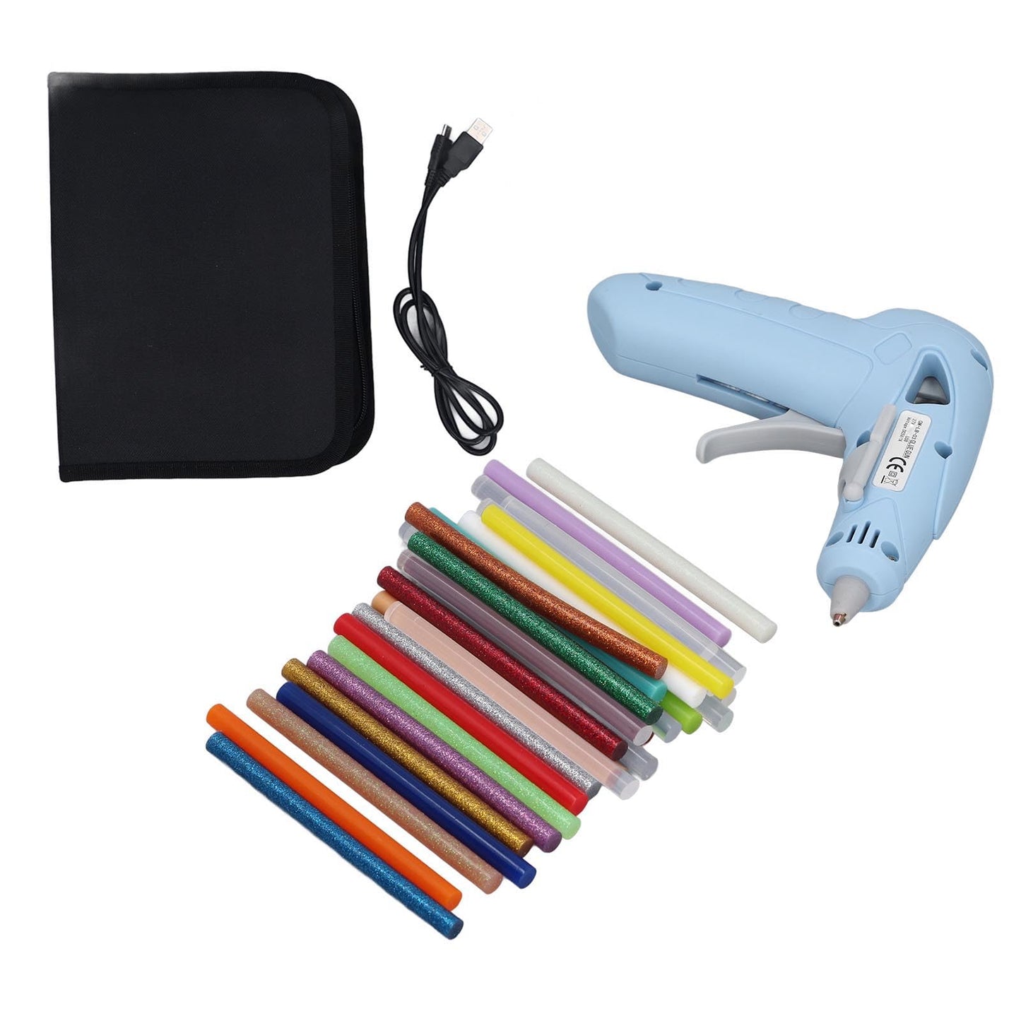 Cordless Hot Glue Gun, USB Rechargeable, Fast Preheating, Kit with 30 Glue Sticks, Portable, for Art and Decorations