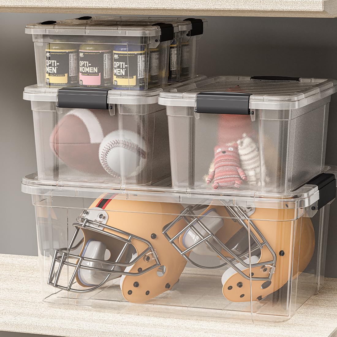 49 Quart Clear Plastic Storage Boxes with Lids (10 Count)