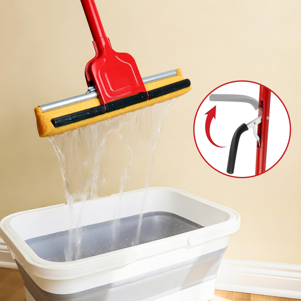 Cellulose Sponge Pop Up Sponge Mop with 1 Swop Roller Sponge mop Suitable for Wood
