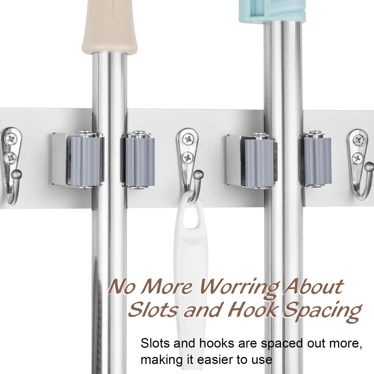 2 Pack Mop Broom Holder Wall Mount