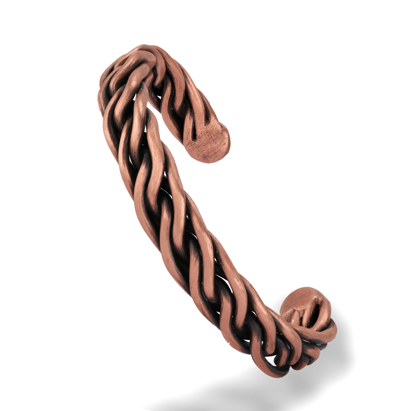 Handmade Elegant Copper Bracelet for Women and Men-Pure Copper Bracelet for Pain Relief and Stress Relief-Adjustable, Thickest, Twisted Copper Wire Bracelet to Fit many Size Wrist(folded) (folded)