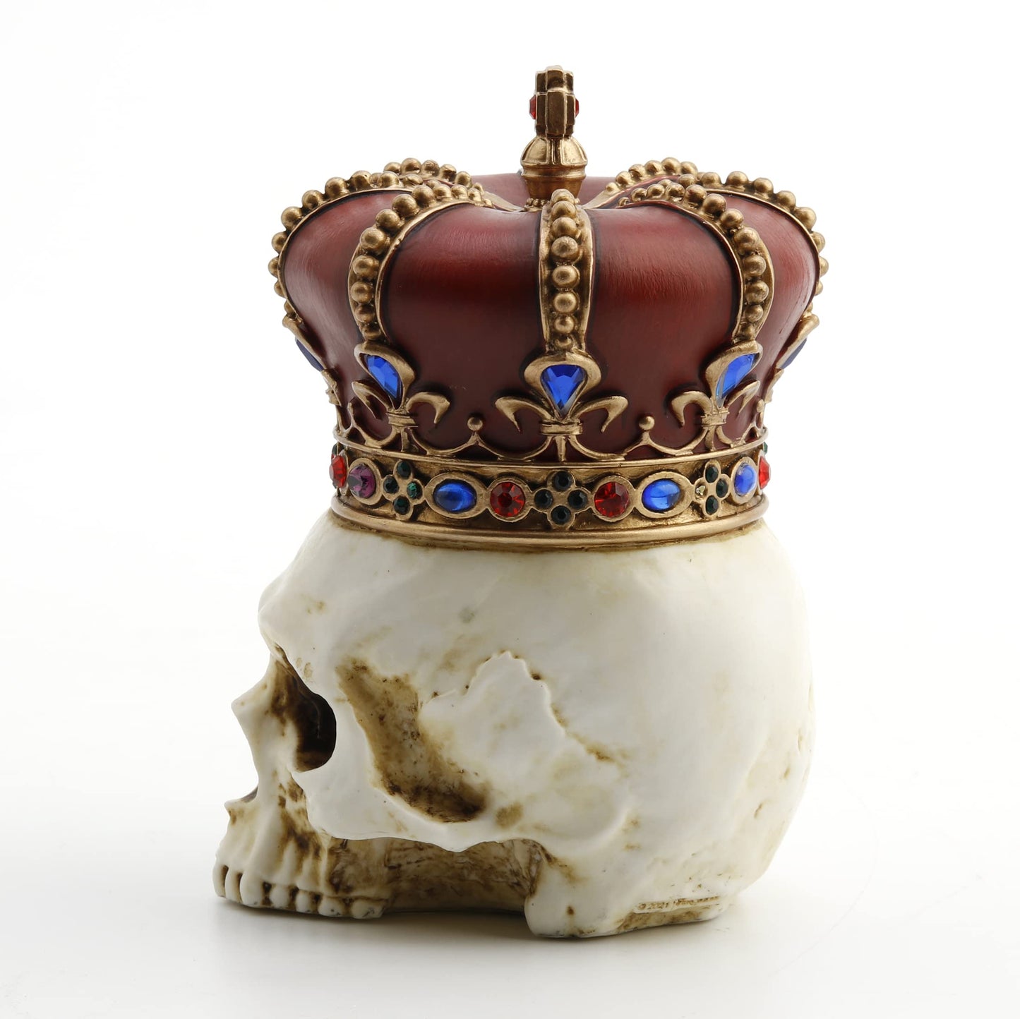 Veronese Design 4 3/8" Dreaded Monarch Skull Resin Sculpture Hand Painted Figurine